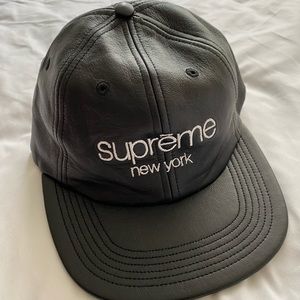 Supreme Classic Logo Leather Hat